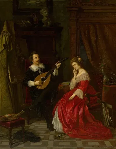 Серенада by Эдуард Майш, 1872 — digital art print download