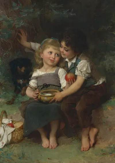 La Jatte De Lait by Émile Munier, 1881 — digital art print download