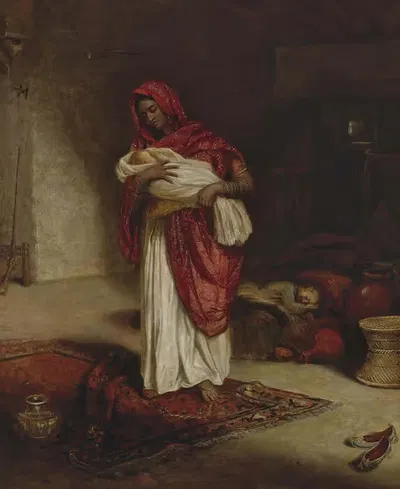 Индийская няня с спящими детьми by Эмма В. Фуллертон, 1879 — digital art print download