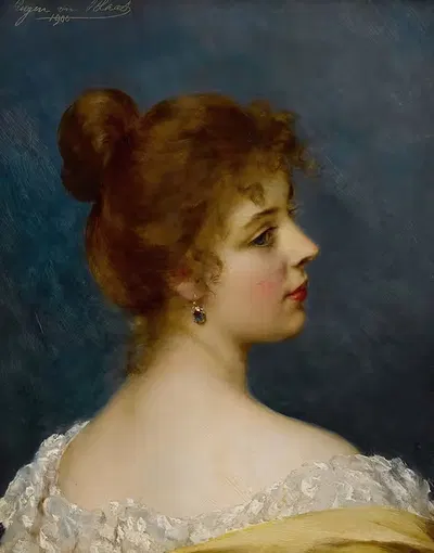 An italian Beauty by Eugen von Blaas, 1900 — digital art print download
