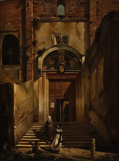 The Side Steps From The Capitol To The Church Of S. Maria In Aracoeli, Rome by Francesco Diofebi, 1825 — digital art print…