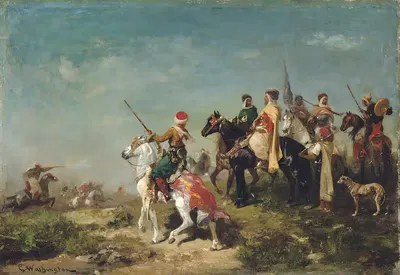 Эмир Абделькадер, ведущий свои войска by Жорж Вашингтон — digital art print download
