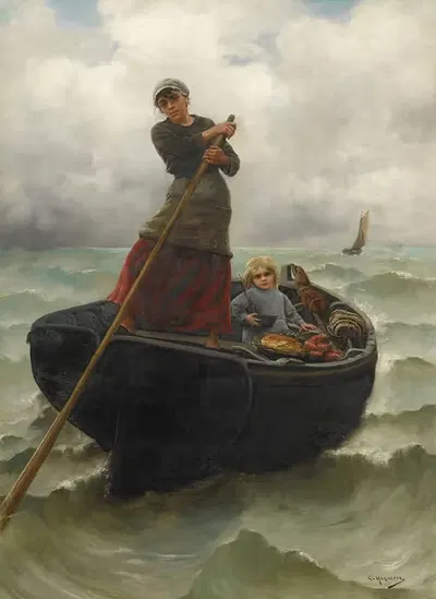 The Fisherman's Wife by Georges-Jean-Marie Haquette — digital art print download