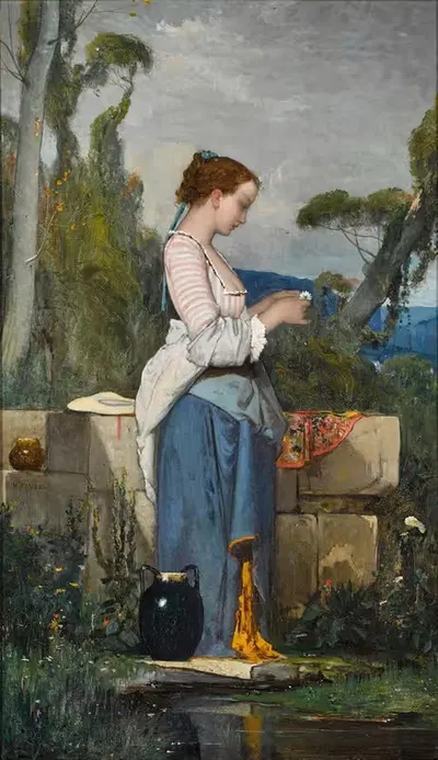 A Young Woman At A Well by Henri Taurel — digital art print download