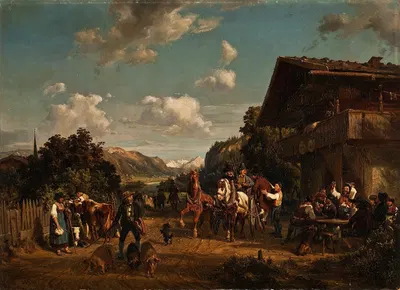 Тирольская придорожная гостиница by Герман Кауфманн, 1843 — digital art print download