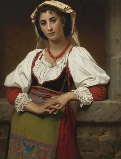Неаполитанская девушка by Юг Мерль, 1876 — digital art print download