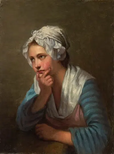 Итальянская девушка, опирающаяся на руку by Ида Сильферберг, 1870 - 1873 — digital art print download