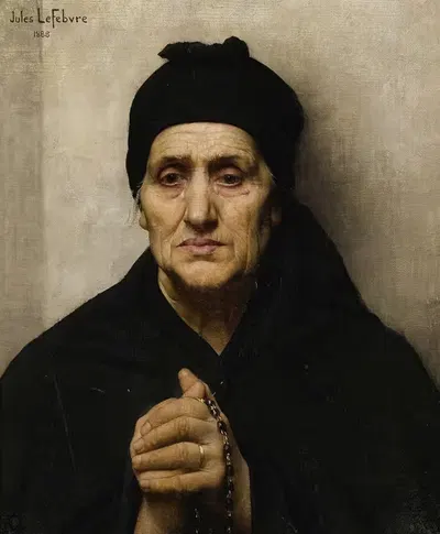 An Elderly Greek Woman by Jules Joseph Lefebvre, 1888 — digital art print download