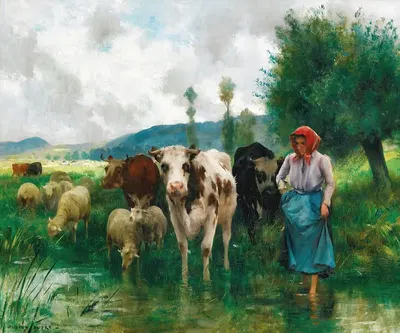 Пастушка by Жюльен Дюпре — digital art print download