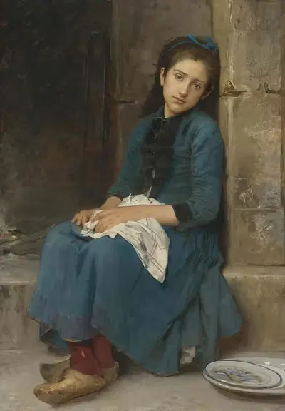 Задумчивая девушка (Невинность) by Леон-Жан-Базиль Перро, 1904 — digital art print download