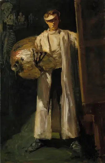 Self-Portrait In Electric Light by Oscar Parviainen, 1914 — digital art print download