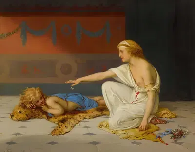 Увлечение после обеда by Пьер Оливье Жозеф Куман, 1865 — digital art print download