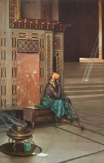 Awaiting The Prayer by Raphael von Ambros, 1887 — digital art print download