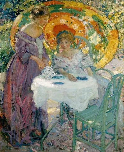 Полуденный чай by Ричард Е. Миллер, 1910 — digital art print download