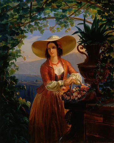 Итальянская цветочница by Роберт Вильгельм Экман, 1845 — digital art print download