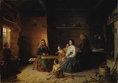 Креета Хаапасало, играющая на кантеле в крестьянской хижине by Роберт Вильгельм Экман, 1868 — digital art print download