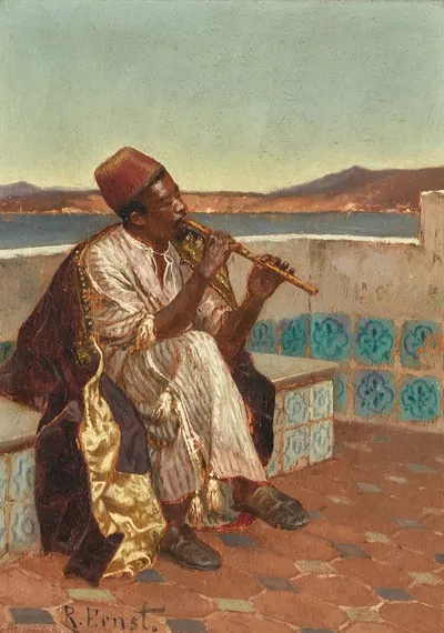 Musician On The Terrace by Rudolf Ernst — digital art print download