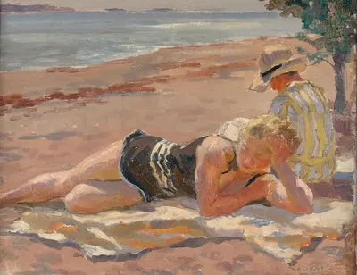 На пляже by Сантери Салокиви, 1929 — digital art print download