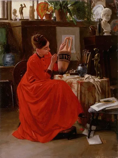 Интерьер с вазой художника by Северин Фалькман — digital art print download