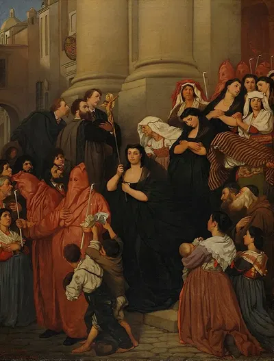 Процессия в Риме by Северин Фалькман, 1866 — digital art print download