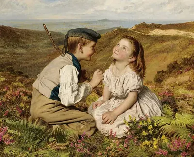 Это на грани, смеяться или нет by София Андерсон, 1857 — digital art print download