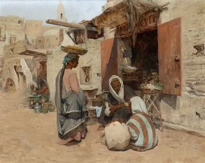 Восточная уличная сцена by Альфонс Леопольд Милих — digital art print download