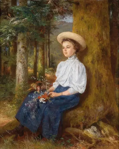 Отдых в лесу by Антон Генрих Диффенбах, 1905 — digital art print download