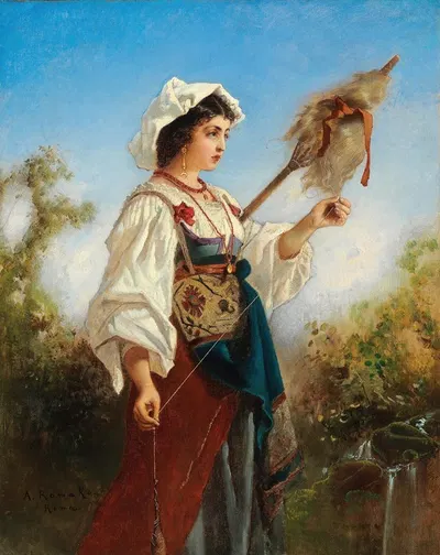 Römische Spinnerin by Anton Romako — digital art print download