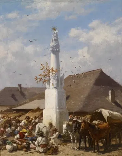 Рынок посуды в Солноке by Август фон Петтенкофен — digital art print download