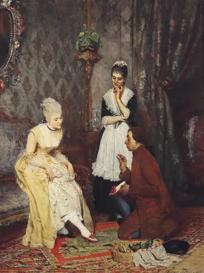 Der perfekte Schuh by Eugen von Blaas, 1877 — digital art print download