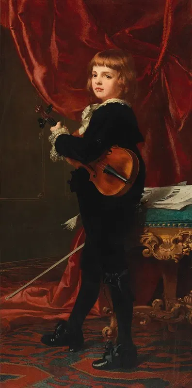 Junger Geiger by Ferdinand Björksten, 1885 — digital art print download