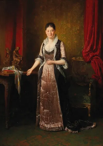 Lady in a Bourgeoise Interior by Friedrich Friedländer, 1878 — digital art print download
