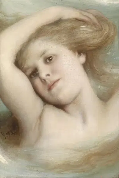 Kopf eines träumenden Mädchens by Gabriel von Max — digital art print download