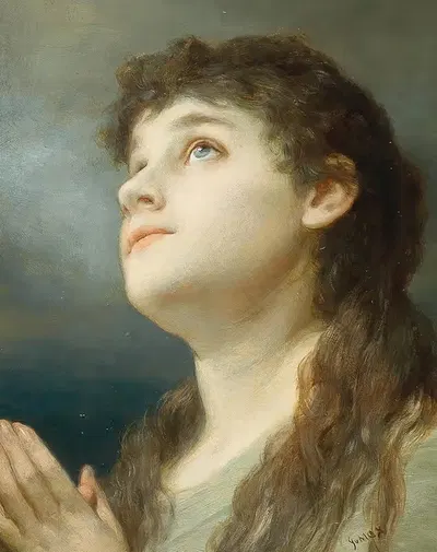 Praying by Gabriel von Max — digital art print download