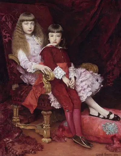 Принцесса Маргарита д'Orléans (1869–1940) и принц Жан д'Orléans by Габриэль Ферье, 1869–1940 — digital art print download