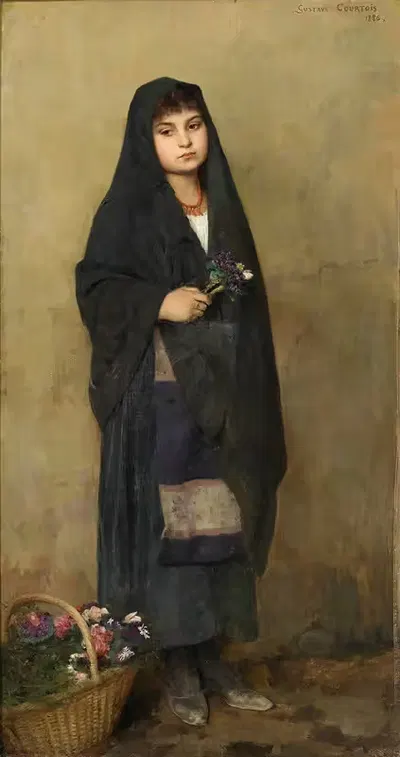 Цветочная девушка by Гюстав-Клод-Этьен Куртуа, 1886 — digital art print download