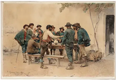 Morraspieler by Gustavo Simoni, 1894 — digital art print download