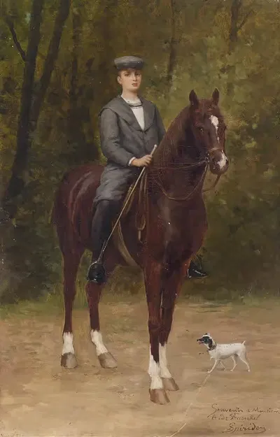 Оскар фон Френкель на лошади by Игнас Спиридон, c1898 — digital art print download