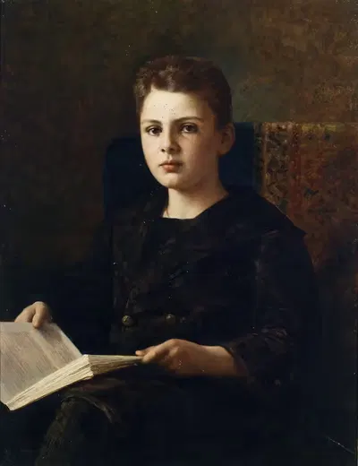 Портрет молодого Оскара Френкеля by Игнас Спиридон, 1898 — digital art print download