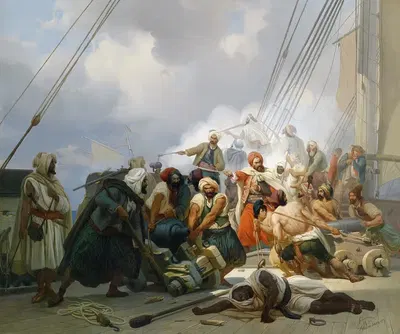 Морское сражение by Нильс Симонсен, 1844 — digital art print download
