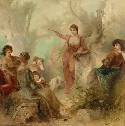 Музыкальное развлечение by Раймунд Риттер фон Вихера, 1892 — digital art print download