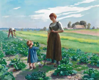 The Lettuce Patch by Aimé Perret, 1893 — digital art print download