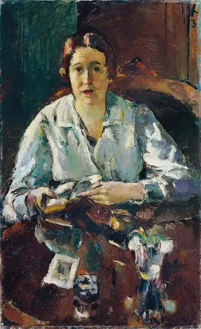 Дама в белой блузе (Первая жена художника) by Антон Файстауэр, 1913 — digital art print download