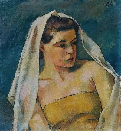 Молодая женщина с вуалью by Антон Хула, 1936 — digital art print download