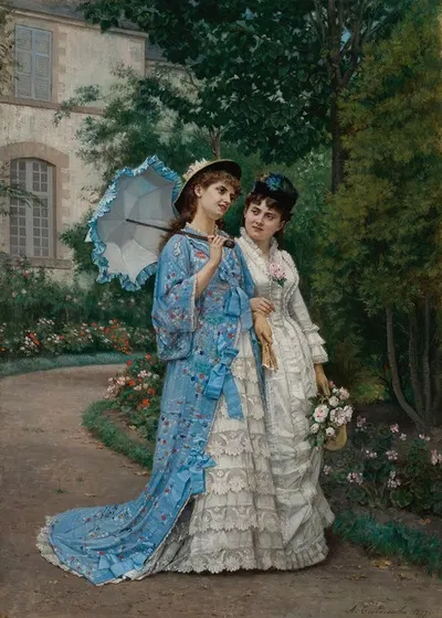 Прогулка по саду by Огюст Тулмуш, 1877 — digital art print download