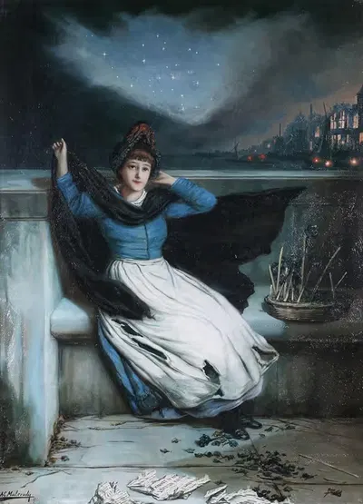 The Close Of Day, Selling Out by Augustus Edwin Mulready — digital art print download