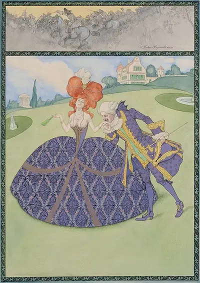 Элегантная пара в саду ('служить королю – служить дамам') by Карл Фишер-Кёйстранд, 1906 — digital art print download