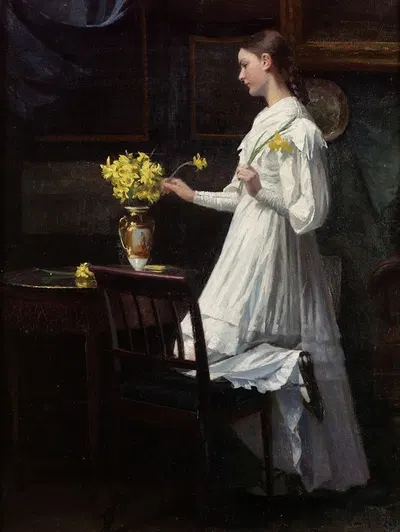 Arranging Daffodils by Carl Thomsen, 1894 — digital art print download