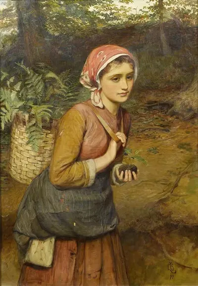 Собирающая папоротники by Чарльз Силлем Лиддердейл, 1877 — digital art print download