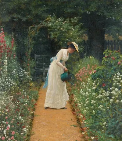Сад моей дамы by Эдмунд Блэр Лейтон, 1905 — digital art print download